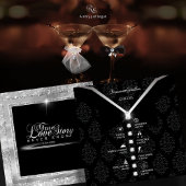 Schwarze Krawatte Diamond Timeline Card Einladung