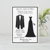 Schwarze Krawatte Einladung (Stehend Vorderseite)