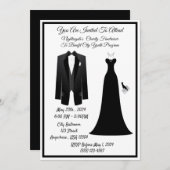 Schwarze Krawatte Einladung (Vorne/Hinten)