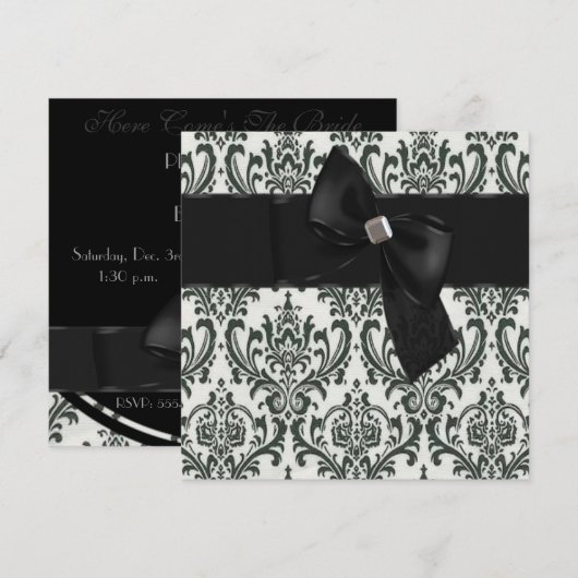 Schwarze Krawatte Einladung (Vorne/Hinten)