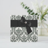 Schwarze Krawatte Einladung (Stehend Vorderseite)