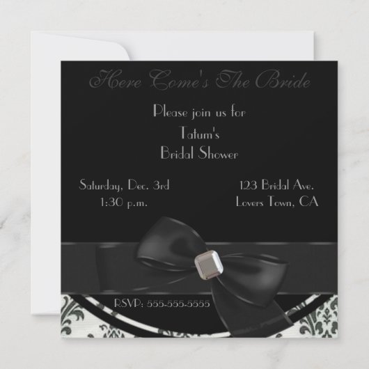 Schwarze Krawatte Einladung (Rückseite)