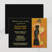 Schwarze Krawatte Einladung (Vorne/Hinten)