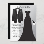Schwarze Krawatte Einladung (Vorne/Hinten)