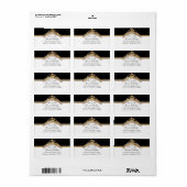 Schwarze Krawatte Elegance 2 Golden Matching Addre Adressaufkleber (Vorne)