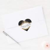 Schwarze Krawatte Elegance 2, Golden Matching Stic Herz-Aufkleber (Umschlag)