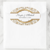 Schwarze Krawatte Elegance 2, Golden Matching Stic Ovaler Aufkleber (Tasche)