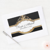 Schwarze Krawatte Elegance 2, Golden Matching Stic Rechteckiger Aufkleber (Umschlag)