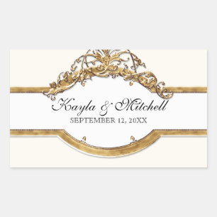 Schwarze Krawatte Elegance 2, Golden Matching Stic Rechteckiger Aufkleber