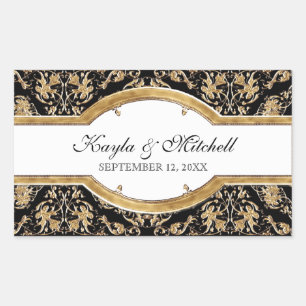 Schwarze Krawatte Elegance 2, Golden Matching Stic Rechteckiger Aufkleber