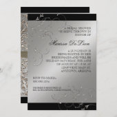 Schwarze Krawatte Elegance, Brautdusche Einladunge Einladung (Vorne/Hinten)