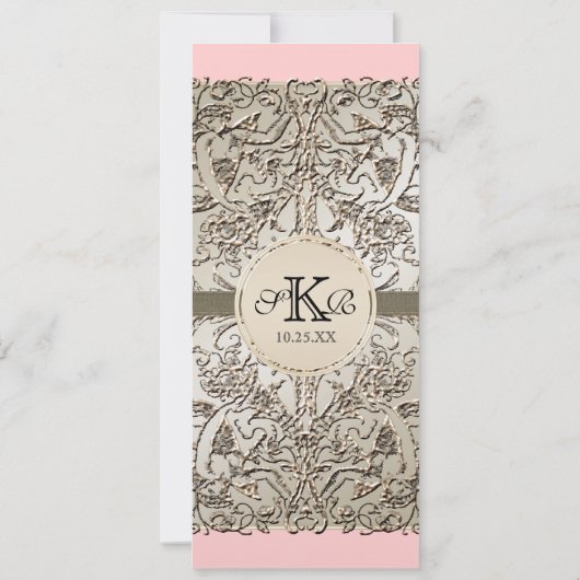 Schwarze Krawatte Elegance, Champagner Silberhochz Einladung (Rückseite)