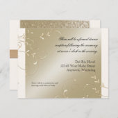 Schwarze Krawatte Elegance, Champagnercreme Hochze Begleitkarte (Vorne/Hinten)