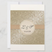 Schwarze Krawatte Elegance, Champagnercreme Hochze Einladung (Rückseite)