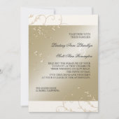 Schwarze Krawatte Elegance, Champagnercreme Hochze Einladung (Vorderseite)