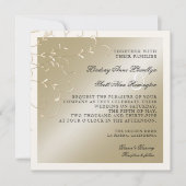 Schwarze Krawatte Elegance, Champagnercreme Hochze Einladung (Vorderseite)