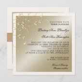 Schwarze Krawatte Elegance, Champagnercreme Hochze Einladung (Vorne/Hinten)