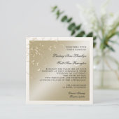 Schwarze Krawatte Elegance, Champagnercreme Hochze Einladung (Stehend Vorderseite)