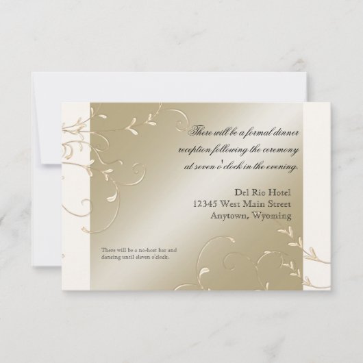 Schwarze Krawatte Elegance, Einzelheiten zur Hochz Einladung (Vorderseite)