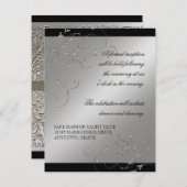 Schwarze Krawatte Elegance, Empfang Einladungen (Vorne/Hinten)