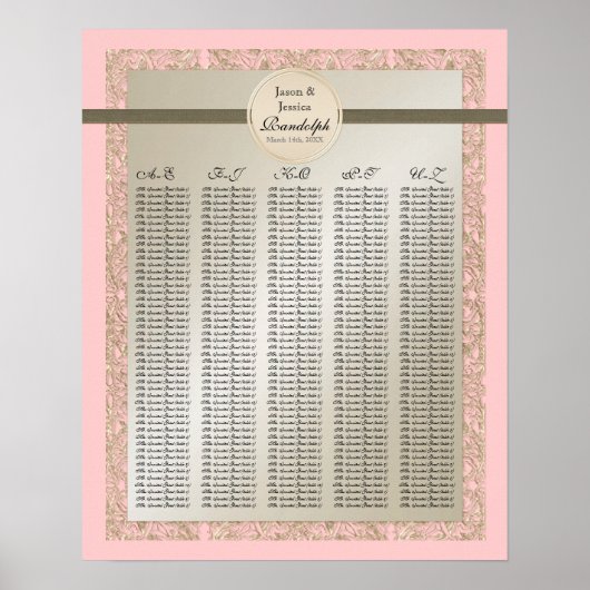 Schwarze Krawatte Elegance - Empfang Table Seekart Poster (Vorne)