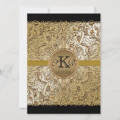 Schwarze Krawatte Elegance, Goldene Hochzeit Einla Einladung (Rückseite)