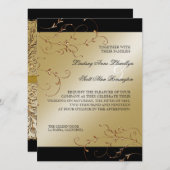 Schwarze Krawatte Elegance, Goldene Hochzeit Einla Einladung (Vorne/Hinten)