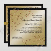 Schwarze Krawatte Elegance, Goldene Hochzeit Einla Einladung (Vorne/Hinten)