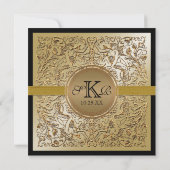 Schwarze Krawatte Elegance, Goldene Hochzeit Einla Einladung (Rückseite)