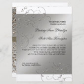 Schwarze Krawatte Elegance, Silberhochzeit Einladu Einladung (Vorne/Hinten)