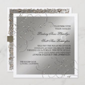 Schwarze Krawatte Elegance, Silberhochzeit Einladu Einladung (Vorne/Hinten)