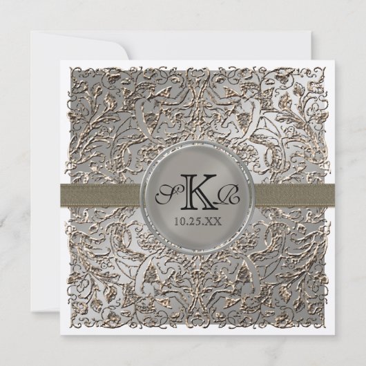 Schwarze Krawatte Elegance, Silberhochzeit Einladu Einladung (Rückseite)