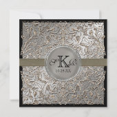 Schwarze Krawatte Elegance, Silberhochzeit Einladu Einladung (Rückseite)