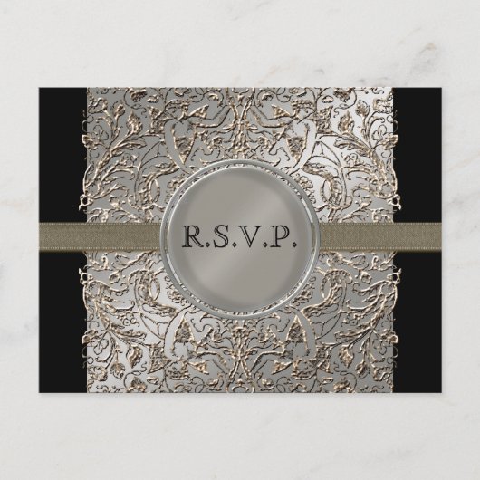 Schwarze Krawatte Elegance, UAWG Response Card Pos Einladungspostkarte (Vorderseite)