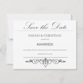 Schwarze Krawatte - Elegant - Hochzeit - Save the  Save The Date (Vorderseite)