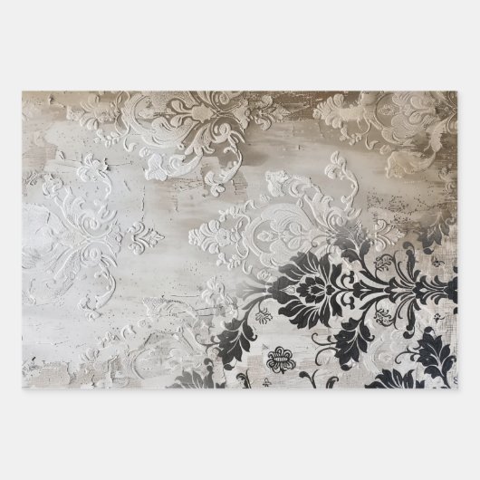 Schwarze Krawatte Elegant Moody Heavy Weight Decou Geschenkpapier Set (Vorderseite 3)