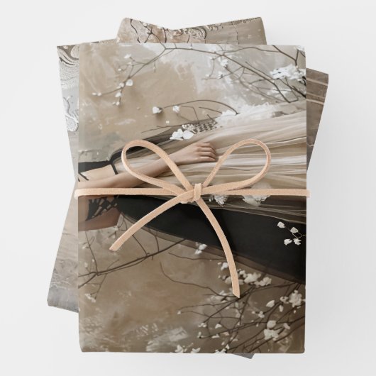 Schwarze Krawatte Elegant Moody Heavy Weight Decou Geschenkpapier Set (Beispiel)