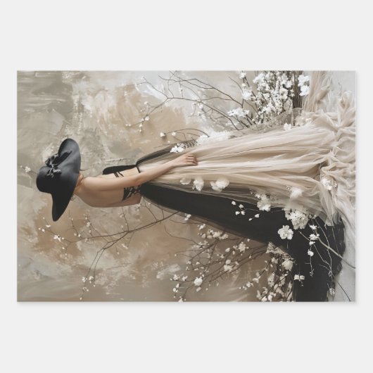 Schwarze Krawatte Elegant Moody Heavy Weight Decou Geschenkpapier Set (Vorderseite)