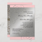 Schwarze Krawatte Elegant, Silver Save the Date lä (Vorne/Hinten)