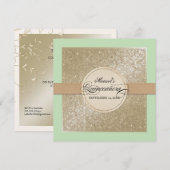 Schwarze Krawatte Elegante, Champagner Cream Quinc Einladung (Vorne/Hinten)