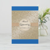 Schwarze Krawatte Elegante, Cobalt Blue Cream Quin Einladung (Stehend Vorderseite)