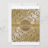 Schwarze Krawatte Elegante, Golden Save the Date l (Rückseite)