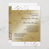 Schwarze Krawatte Elegante, Golden Save the Date l (Vorne/Hinten)