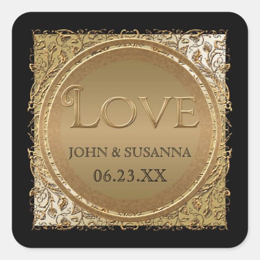 Schwarze Krawatte Elegante, Polterabend Sticker od (Vorderseite)