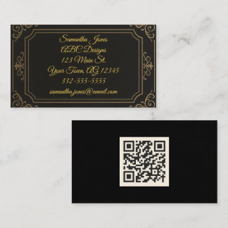 Schwarze Krawatte Elegante QR Code Business Cards Visitenkarte