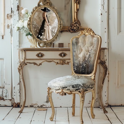 Schwarze Krawatte, elegantes Frauenportrait & Blum Seidenpapier