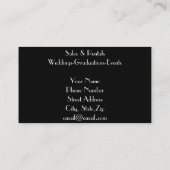 Schwarze Krawatte Formal White Tuxedo Business Visitenkarte (Rückseite)