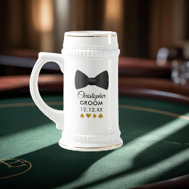 Schwarze Krawatte Grootname Poker Night Beer Stein Bierglas