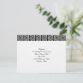 Schwarze Krawatte Hochzeitskarte Empfang Einladung (Stehend Vorderseite)