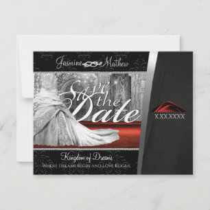 Schwarze Krawatte Hochzeitsziel Save the Date